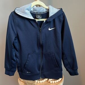 Nike Boy's Dark Blue Zip-Up Hoodie Size Medium 5-6YR